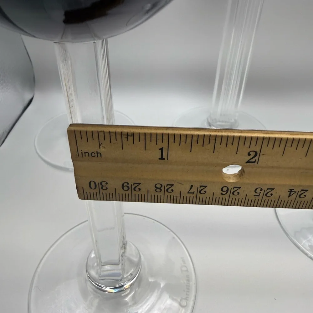 6 Vintage Christian Dior Ebony Gold Wine Crystal Stemware Japan
